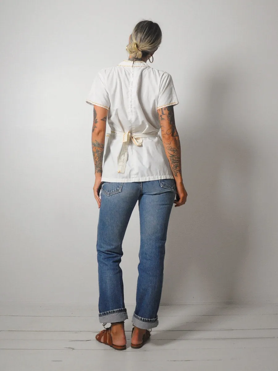 1970's Embroidered Floral Tunic