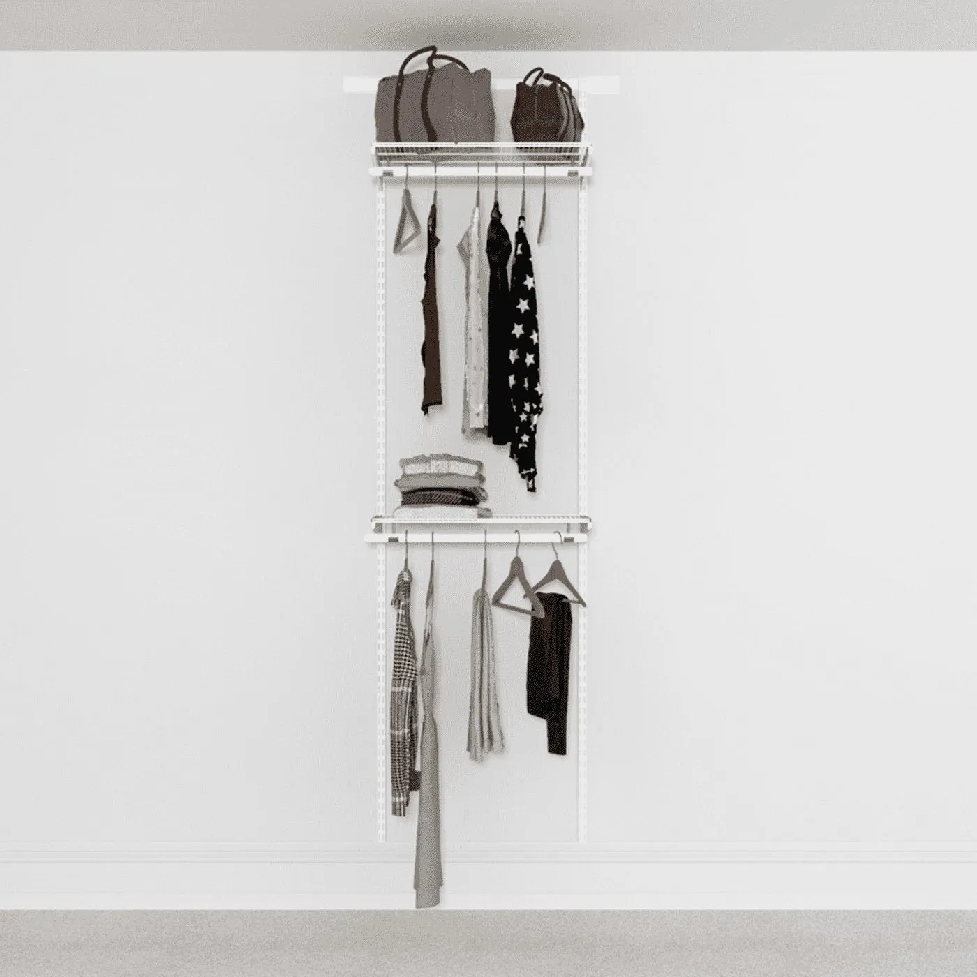 63cm Wide Open Wardrobe, 2 Shelves, 2 Clothes Rail
