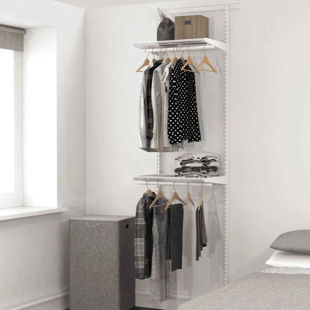63cm Wide Open Wardrobe, 2 Shelves, 2 Clothes Rail