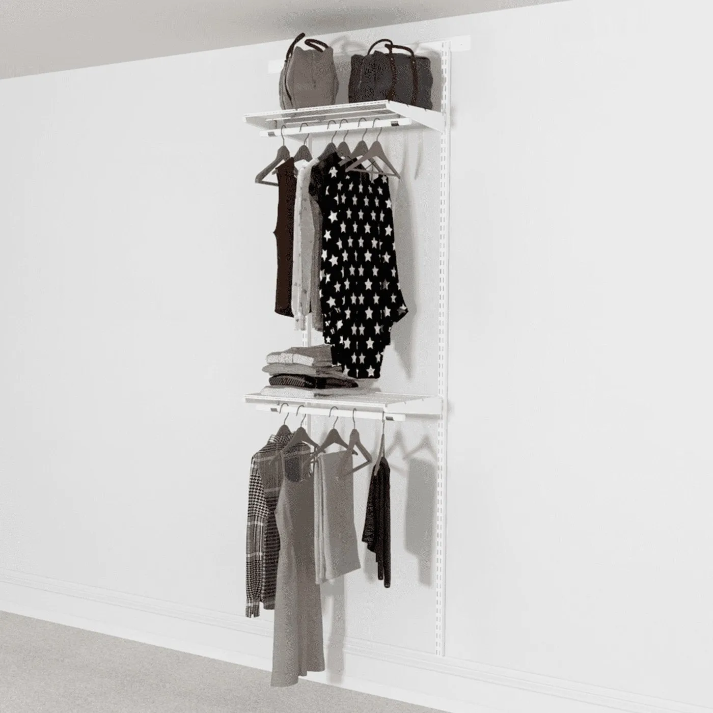 63cm Wide Open Wardrobe, 2 Shelves, 2 Clothes Rail
