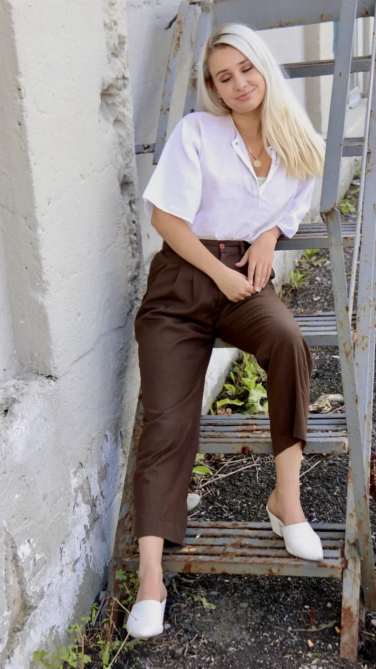90s chocolate trousers - 28