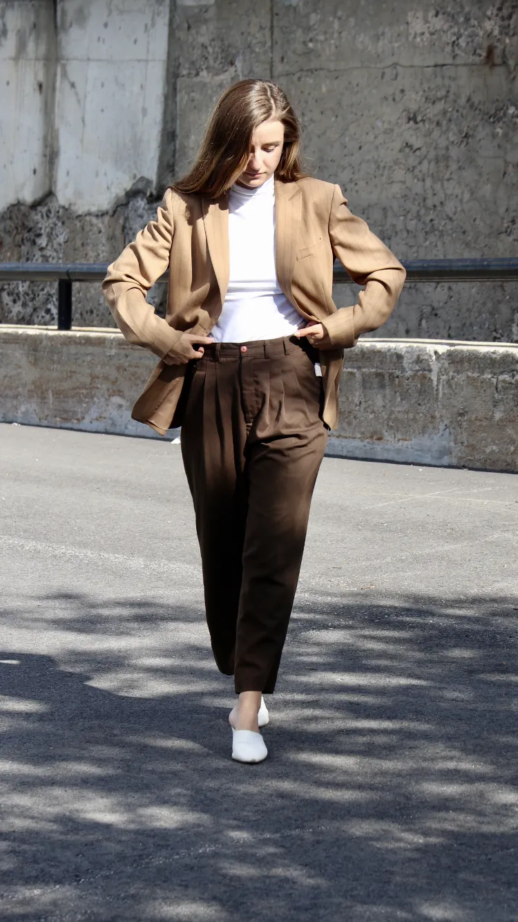 90s chocolate trousers - 28