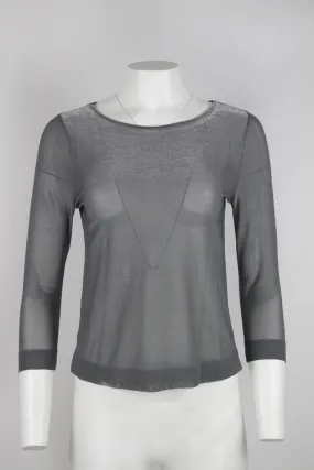 90s Silver see-through top - S