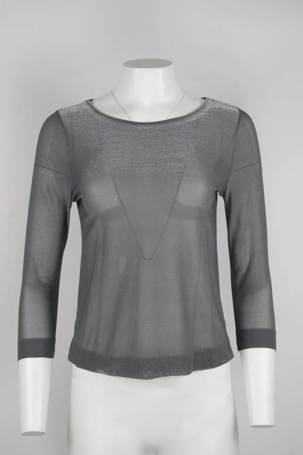 90s Silver see-through top - S