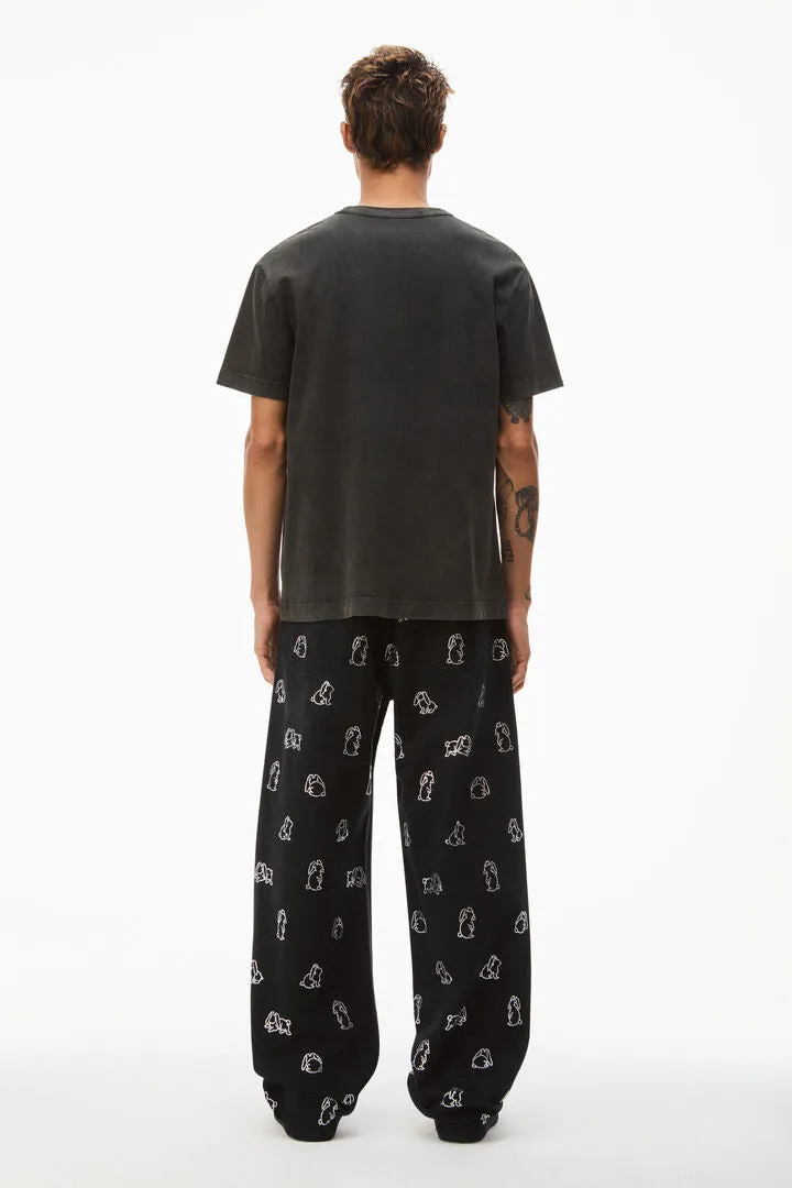 Acid wash tee in high twist jersey