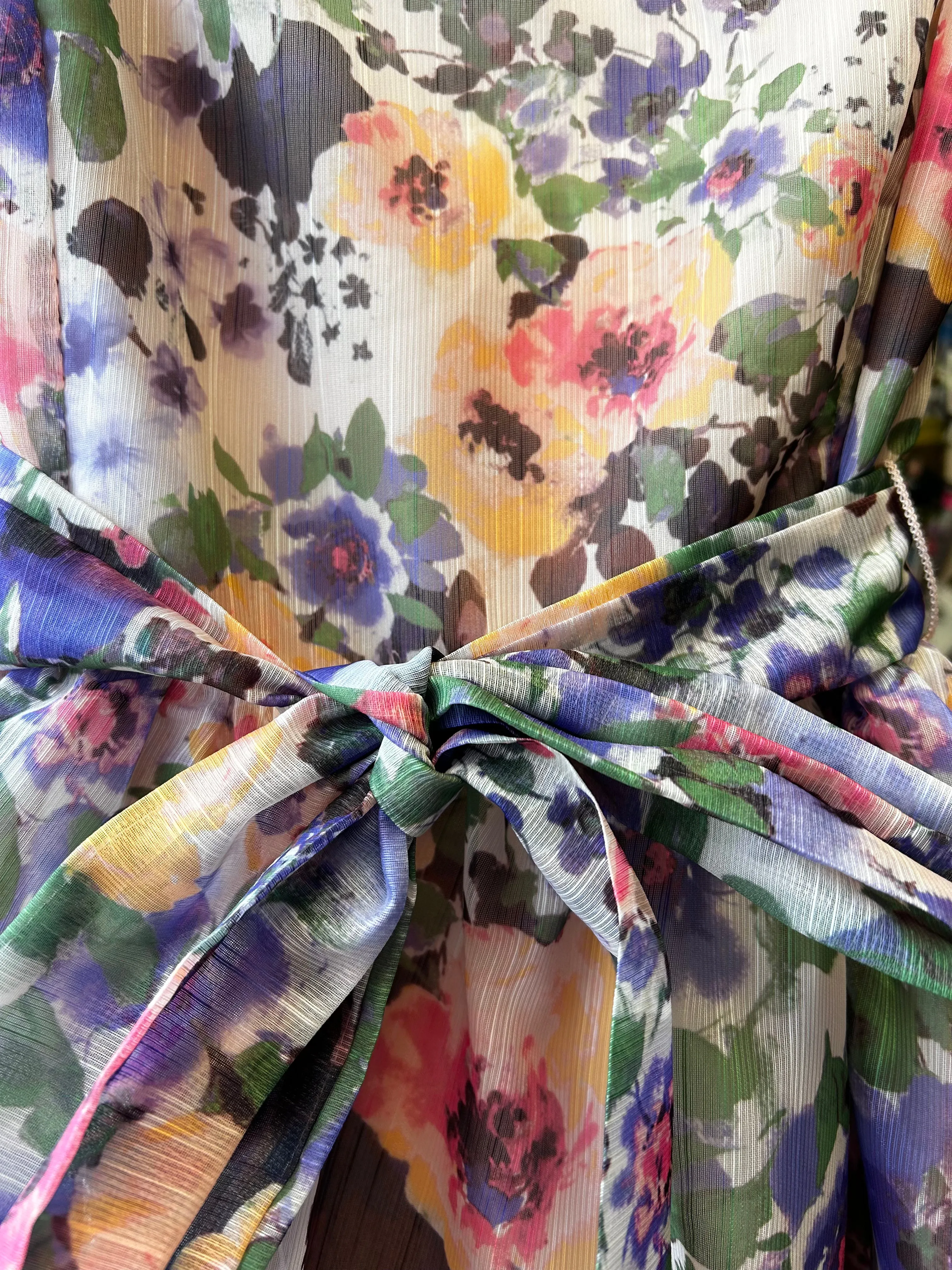 Amy Floral Bouquet Print Midi Dress