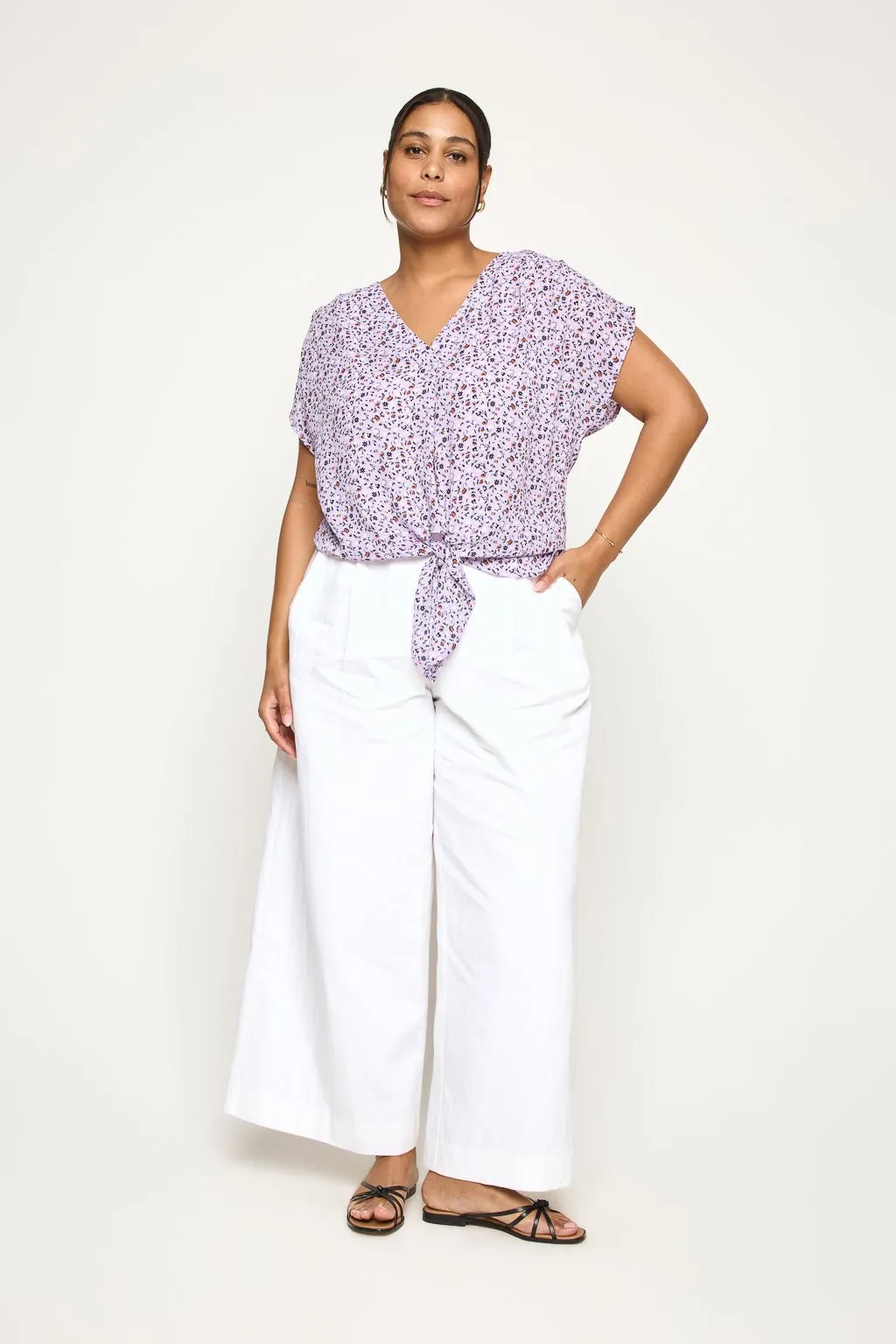 Ana Plus Size Tie Front Top