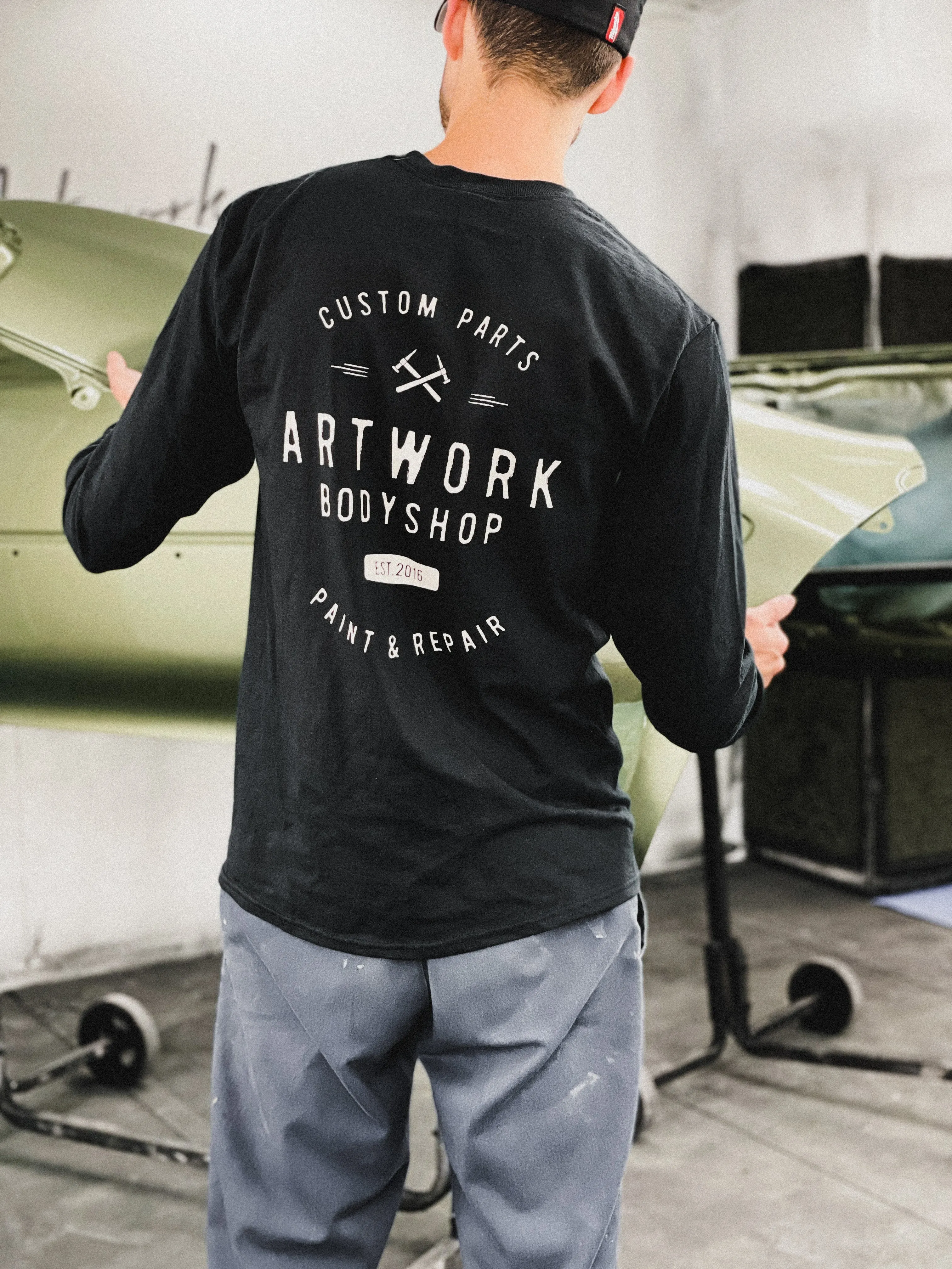 Artwork Vintage Logo Long Sleeve Shirt - Black