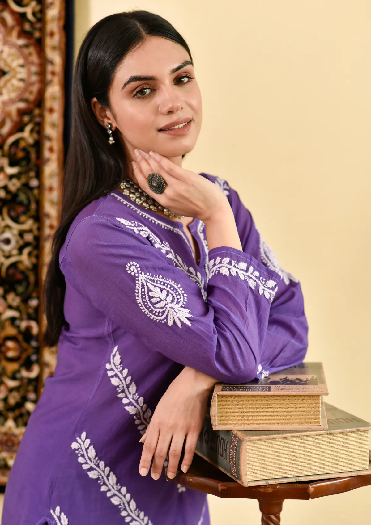 Asiya Chanderi Straight Kurta Pant Set