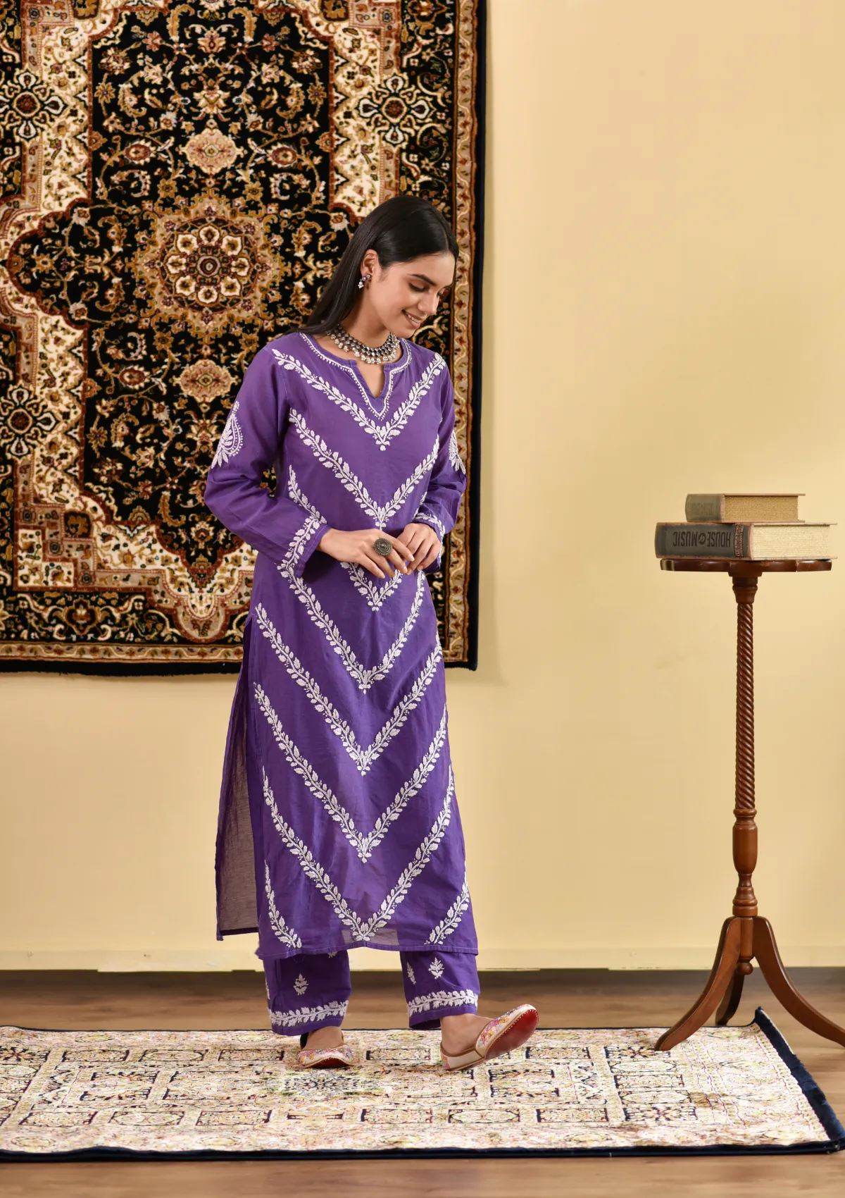 Asiya Chanderi Straight Kurta Pant Set