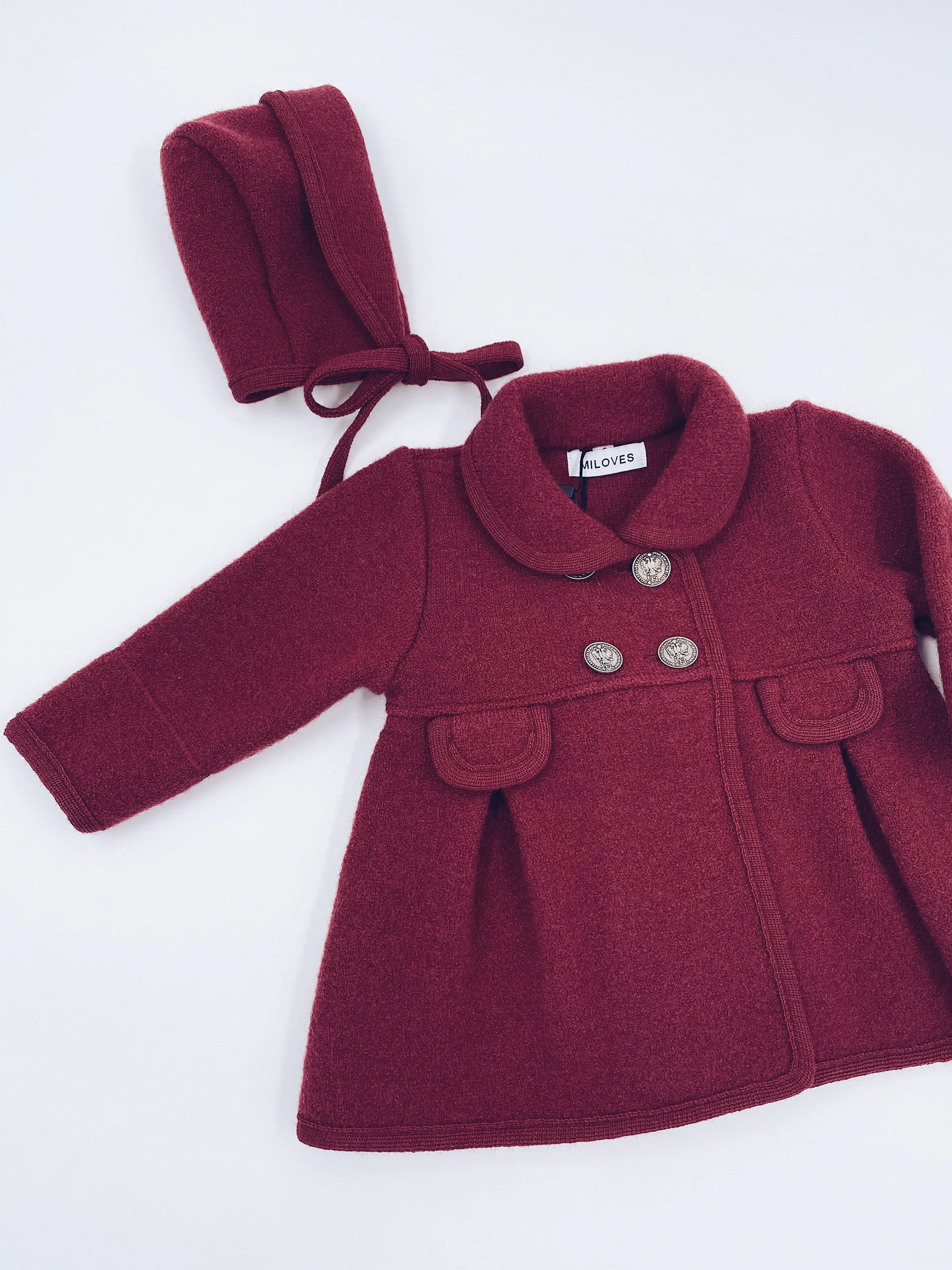 Beautiful Burgundy Merino Wool coat.