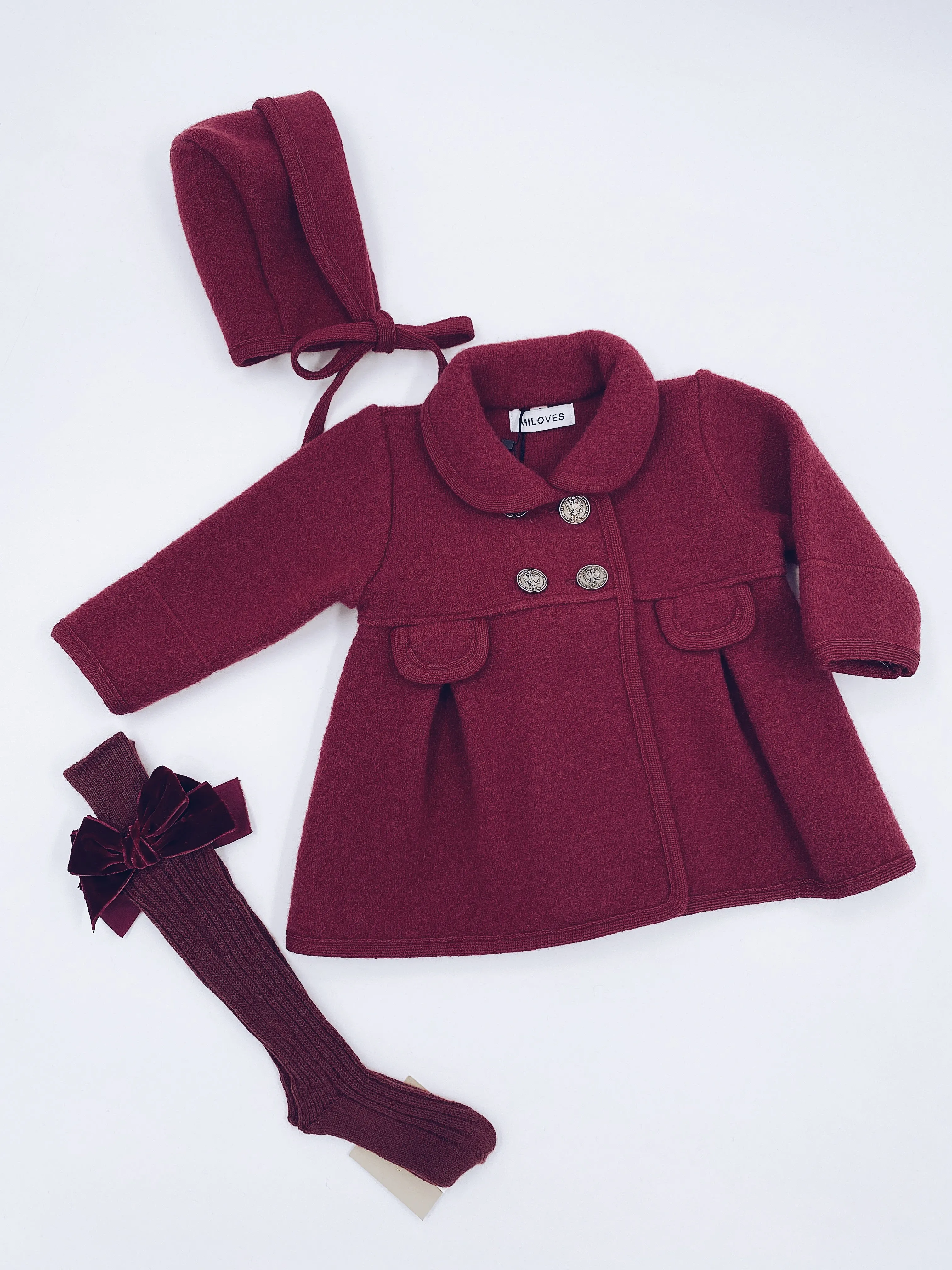 Beautiful Burgundy Merino Wool coat.