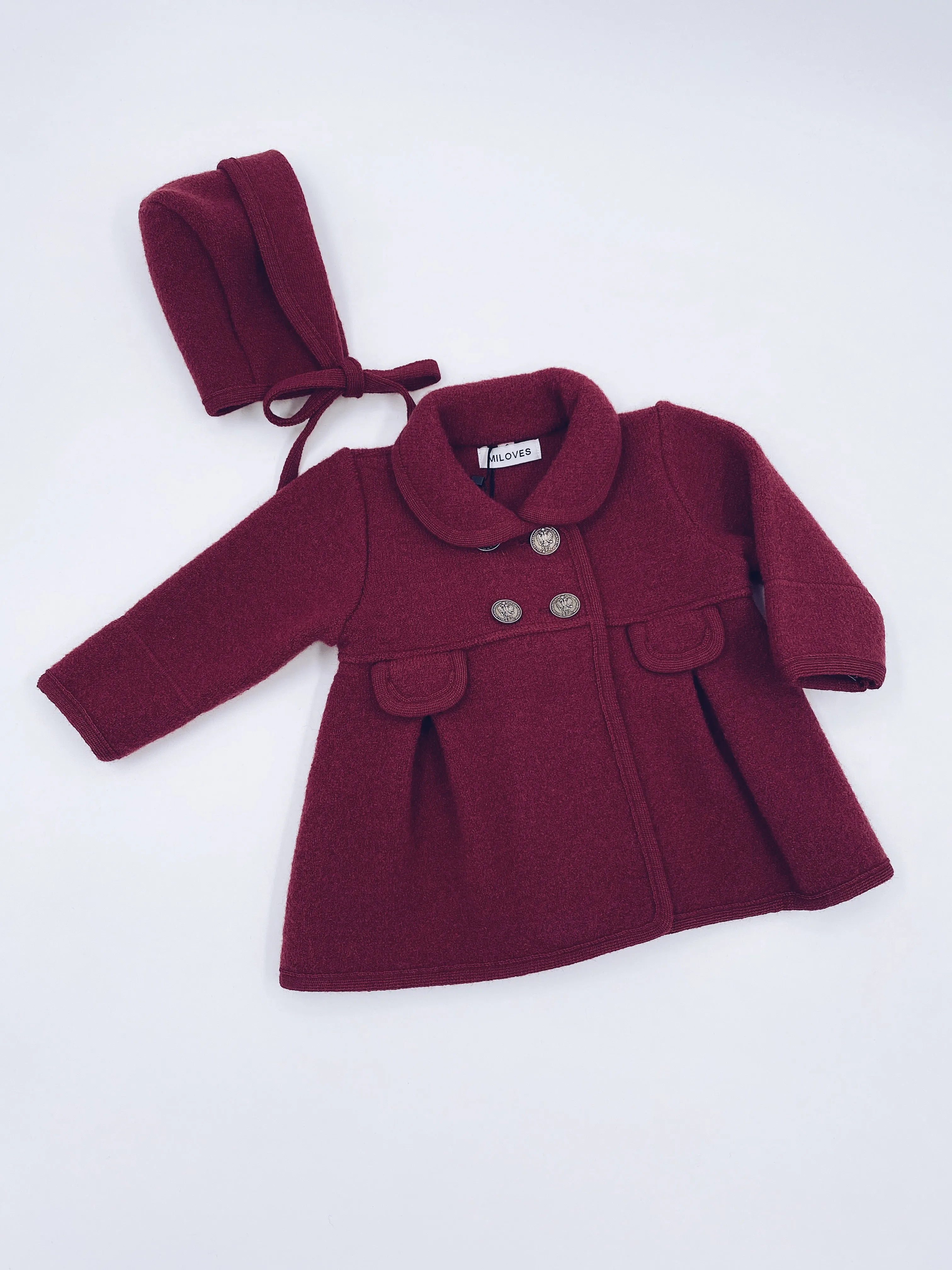 Beautiful Burgundy Merino Wool coat.