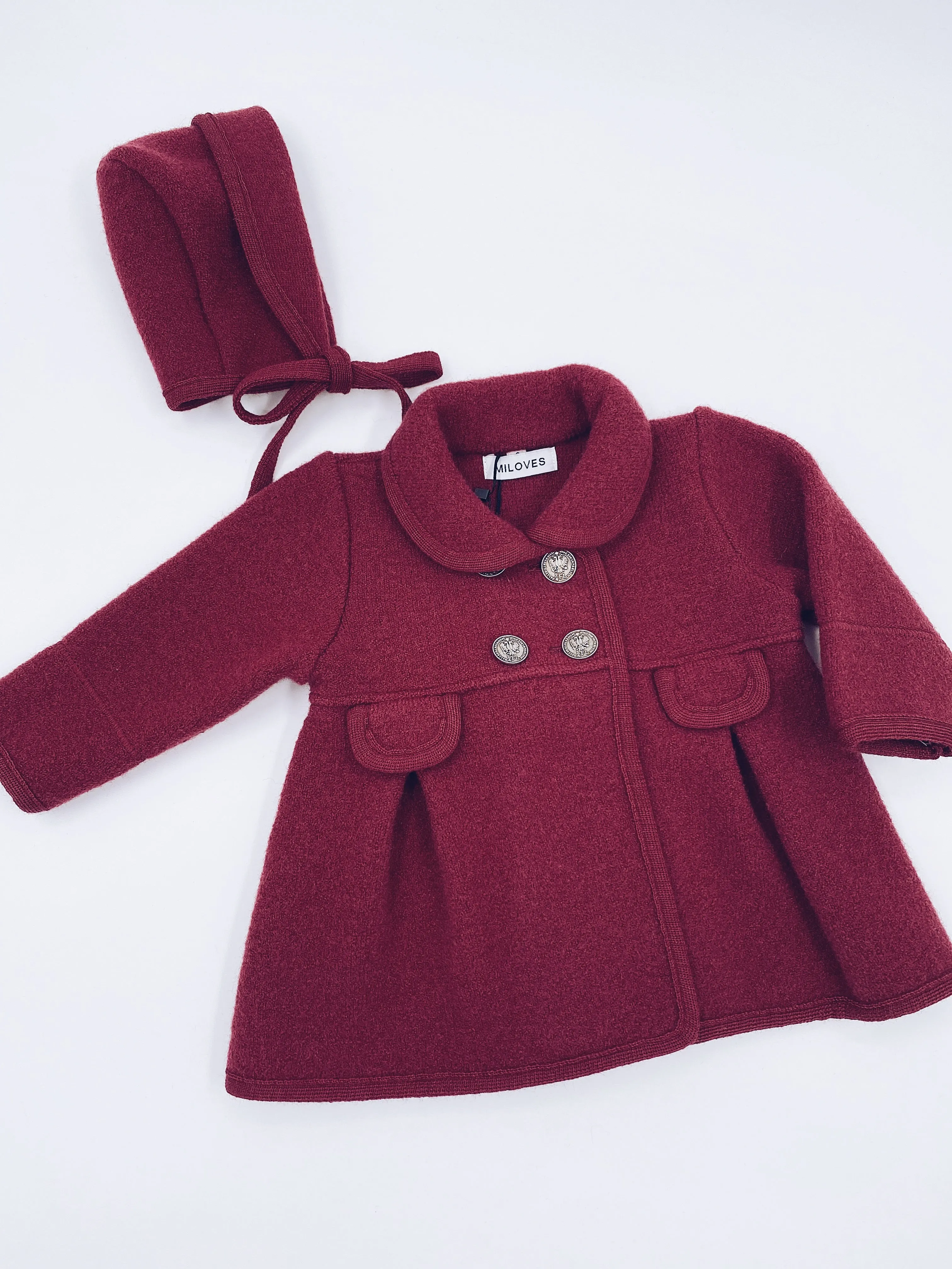 Beautiful Burgundy Merino Wool coat.