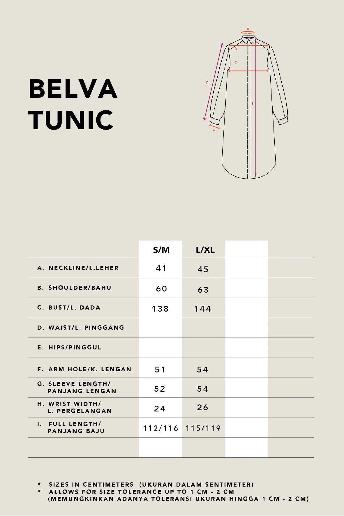 BELVA REGULAR TUNIC TAN