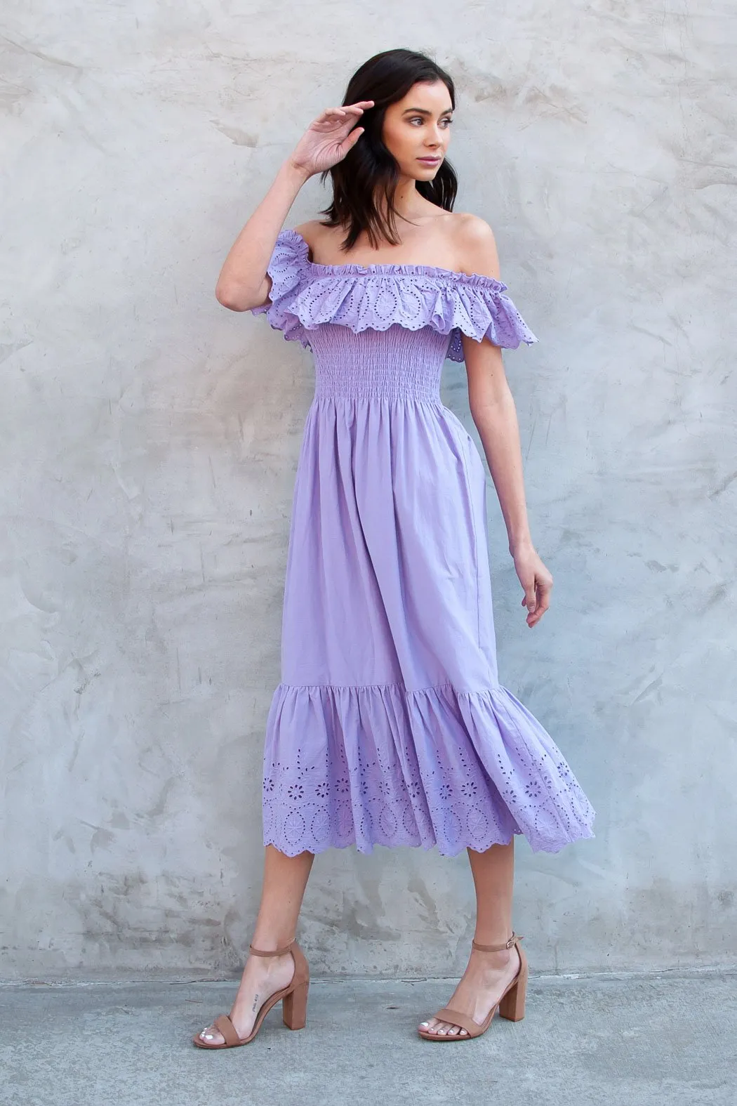 Betsy Off The Shoulder Midi Dress