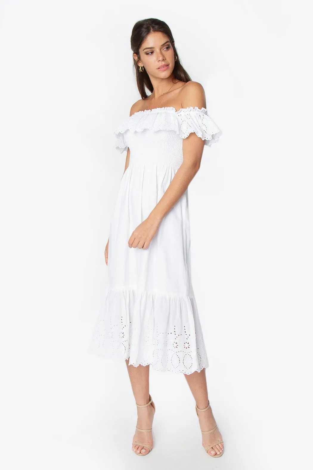 Betsy Off The Shoulder Midi Dress
