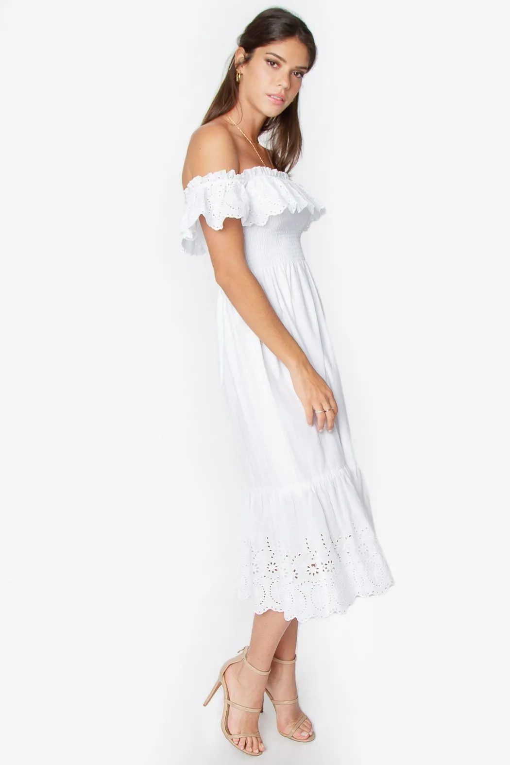 Betsy Off The Shoulder Midi Dress