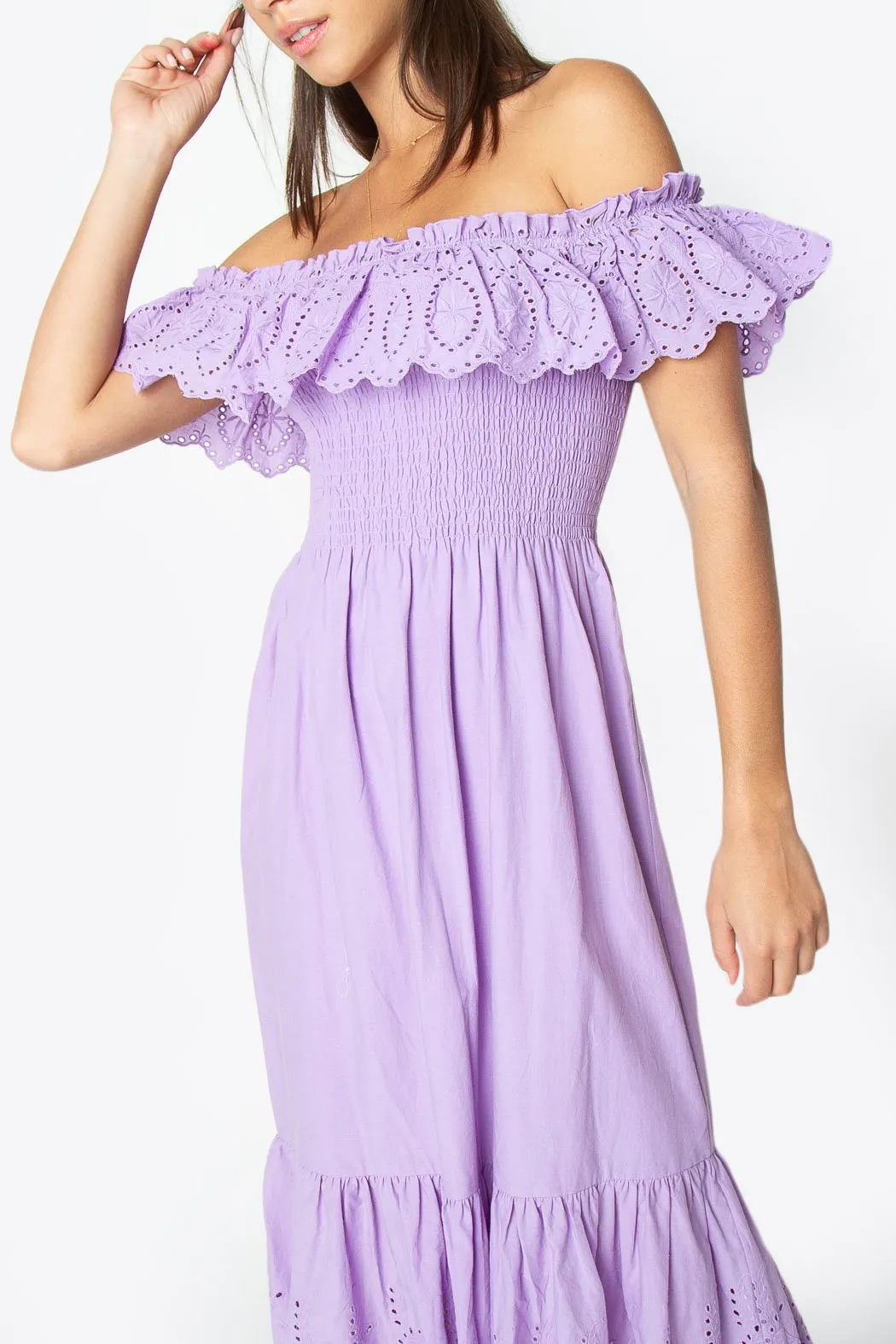 Betsy Off The Shoulder Midi Dress
