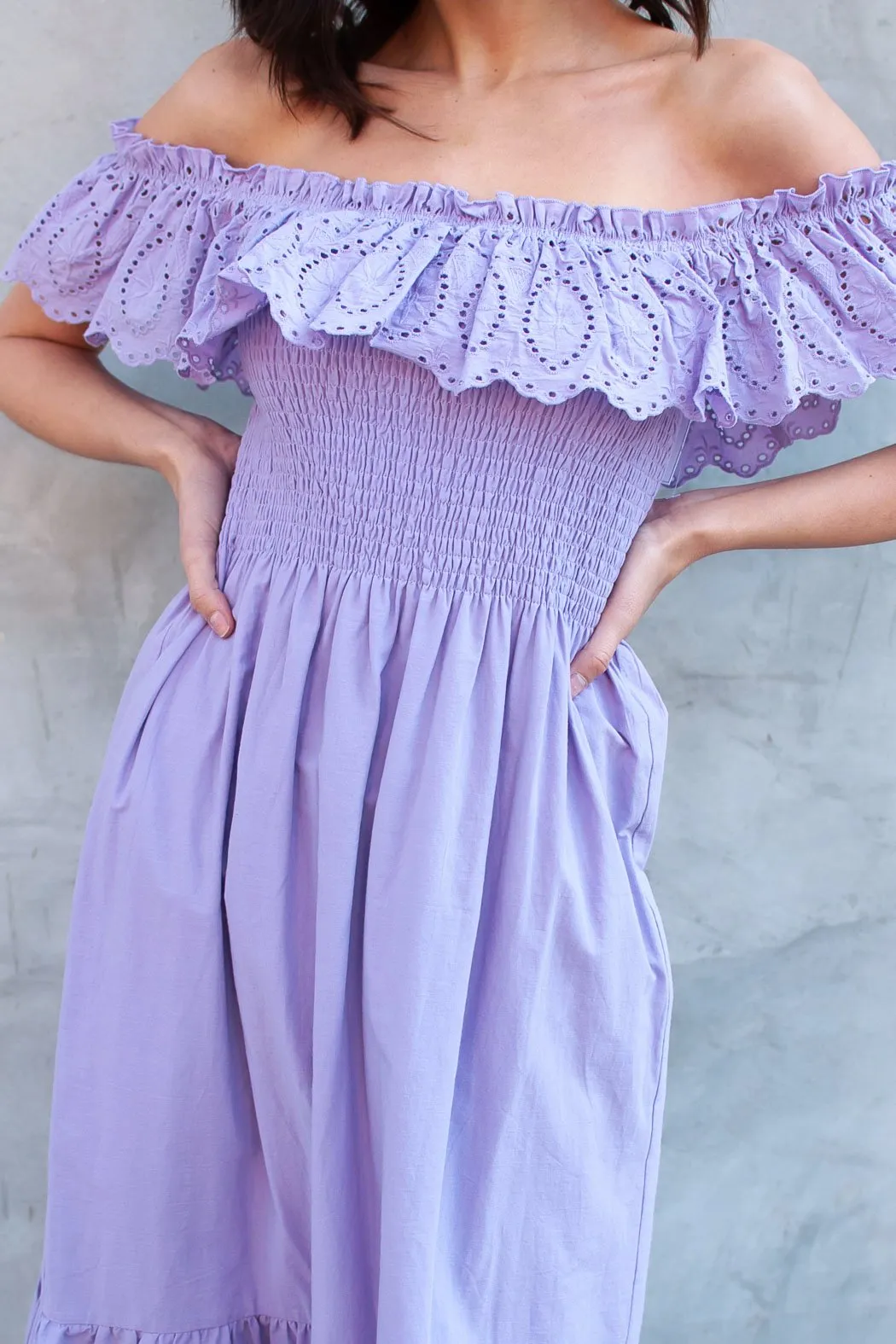 Betsy Off The Shoulder Midi Dress