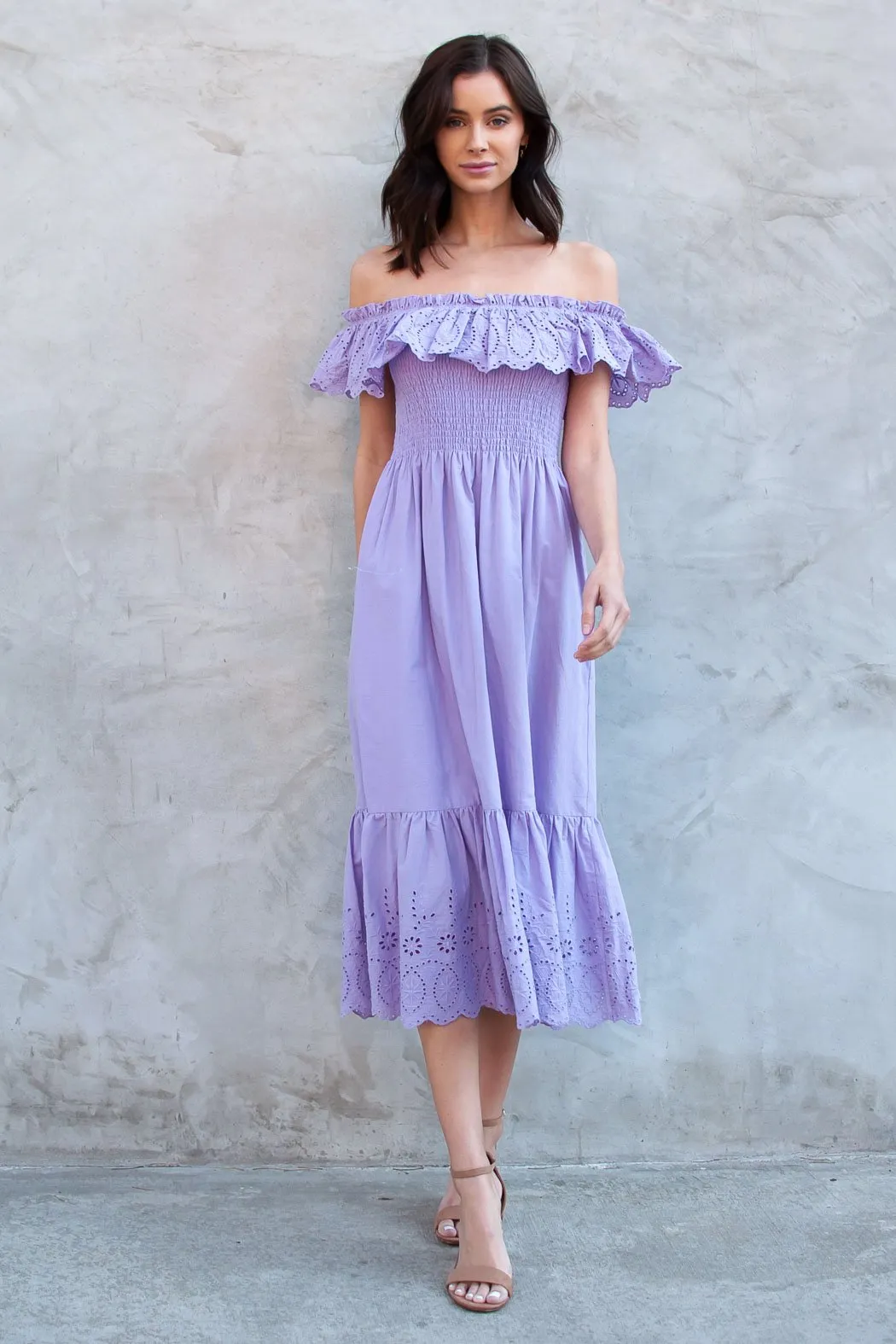 Betsy Off The Shoulder Midi Dress