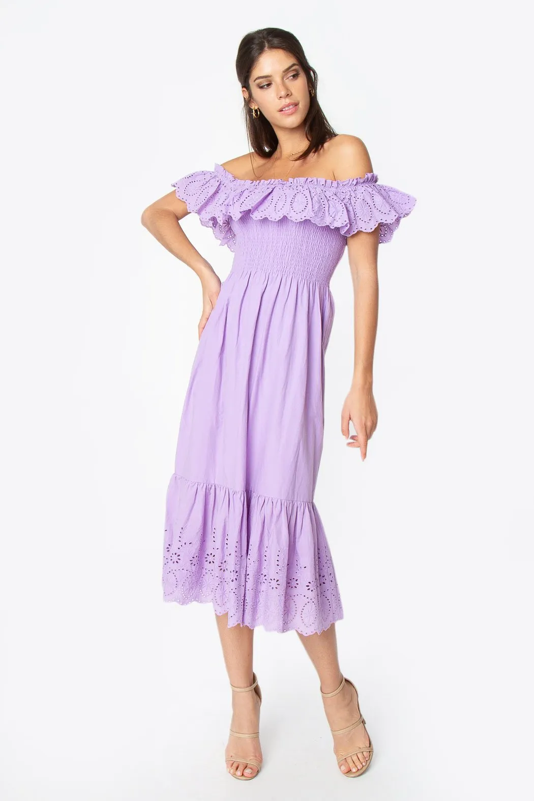 Betsy Off The Shoulder Midi Dress
