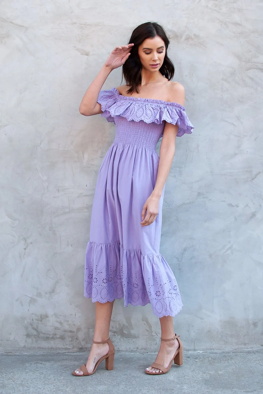 Betsy Off The Shoulder Midi Dress