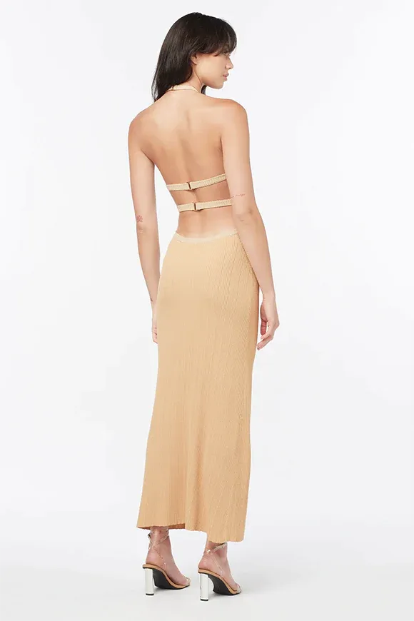 Beyond Limits Knit Dress in Taupe