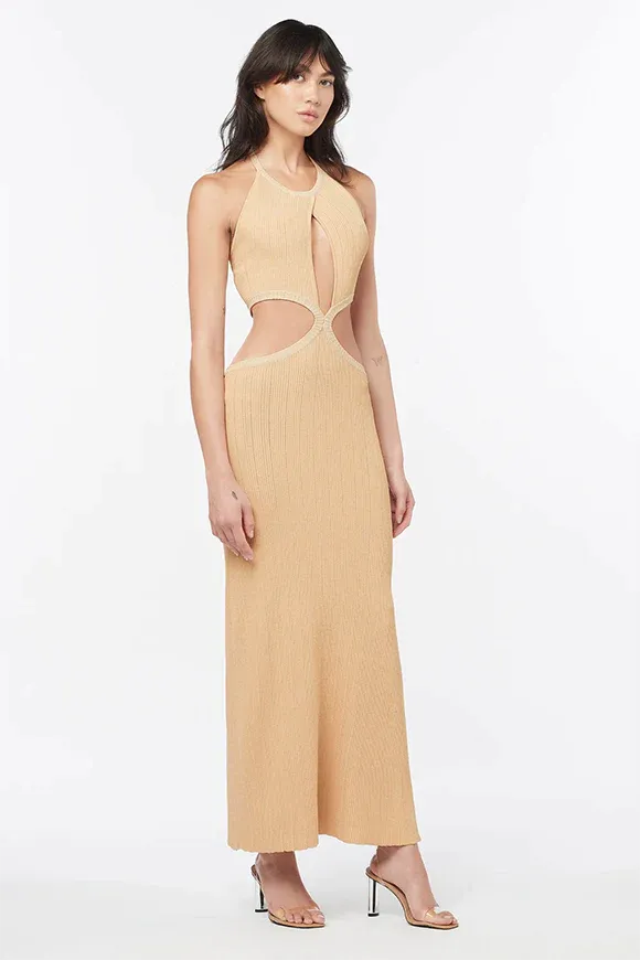 Beyond Limits Knit Dress in Taupe