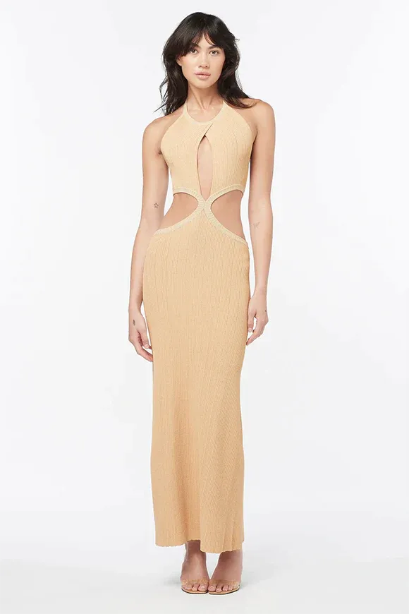 Beyond Limits Knit Dress in Taupe