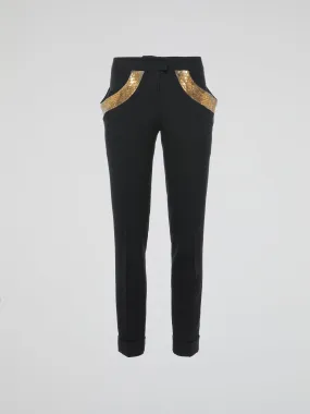 Black Embellished Trousers