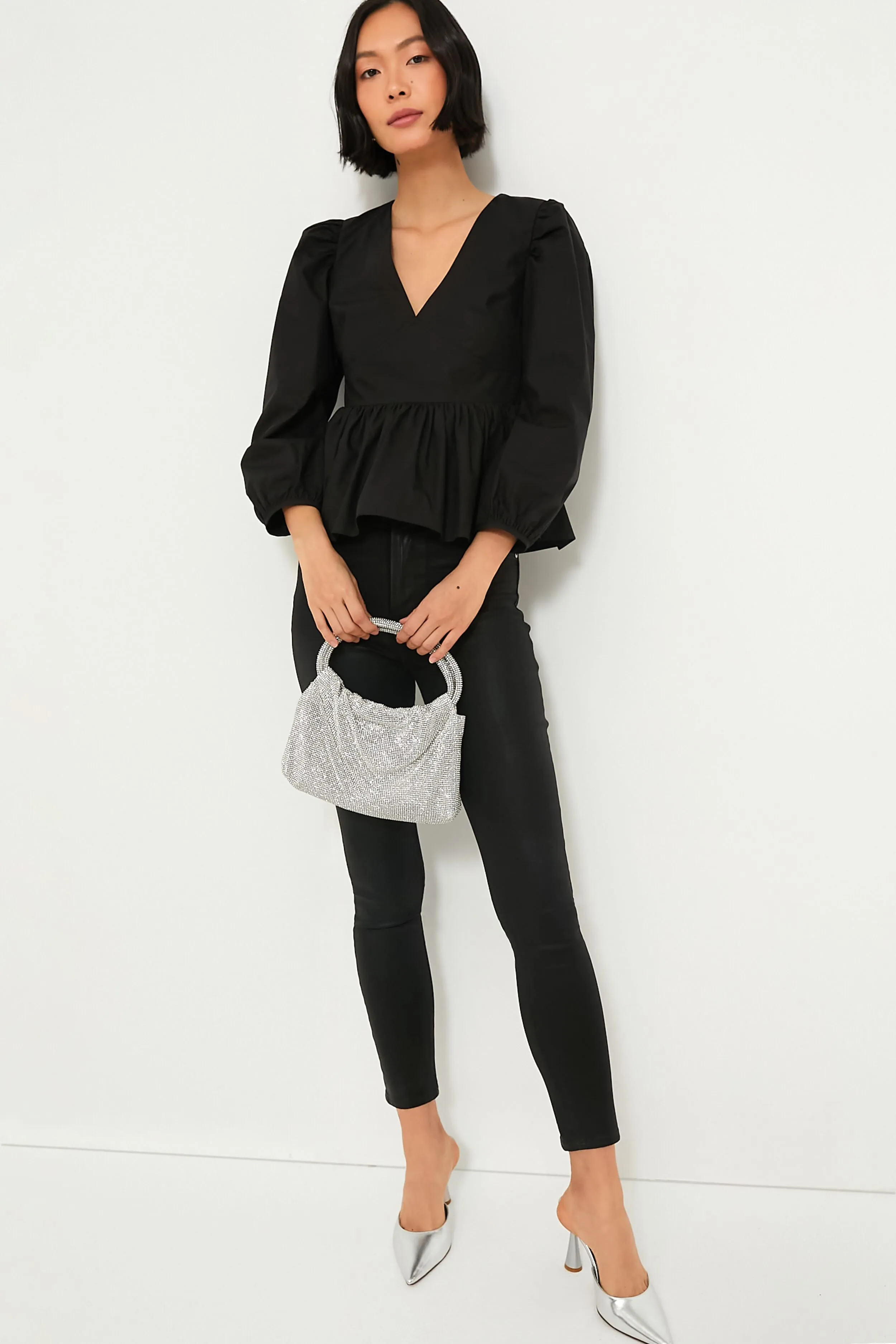 Black Puff Sleeve Elaina Blouse