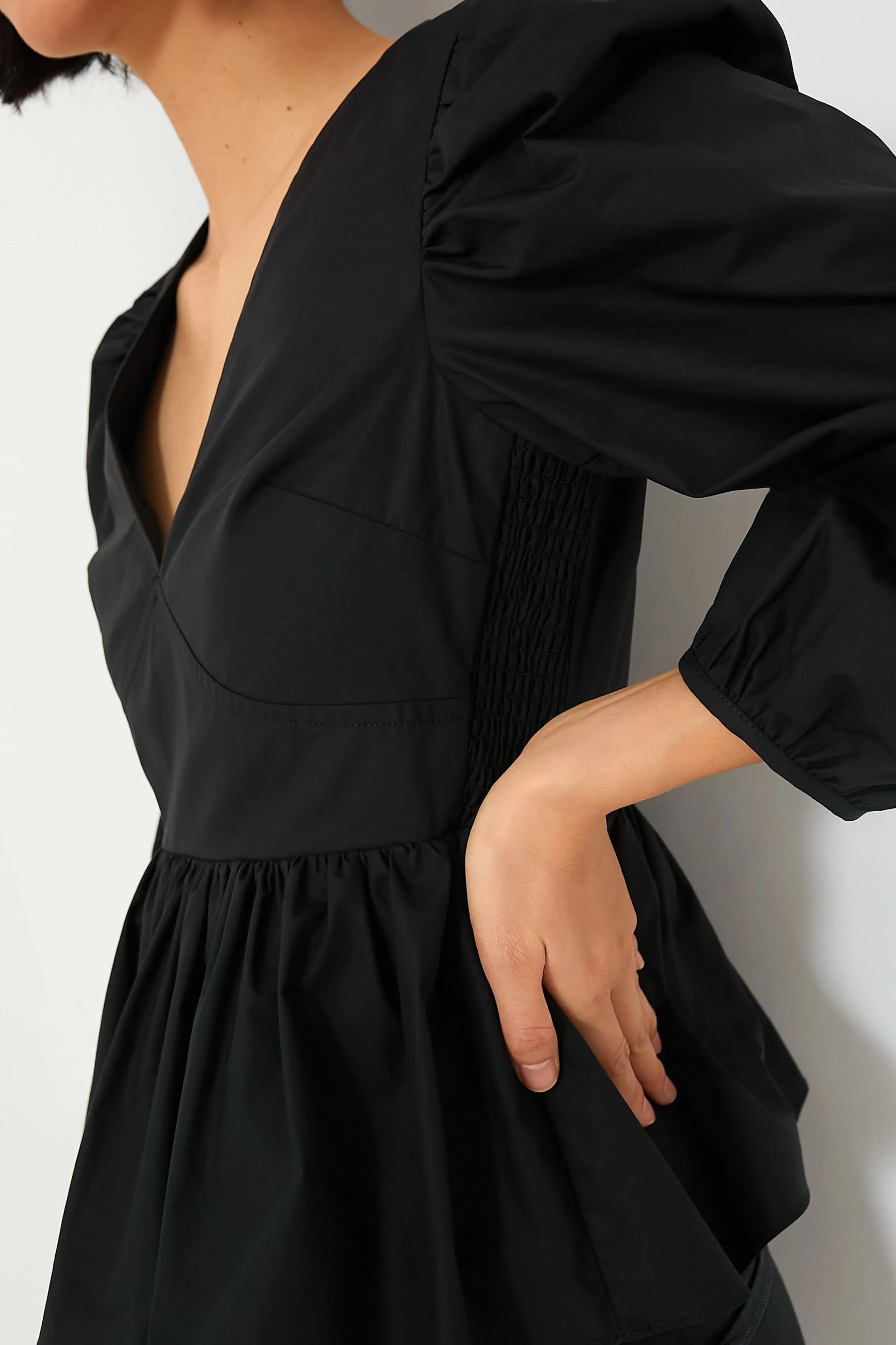 Black Puff Sleeve Elaina Blouse