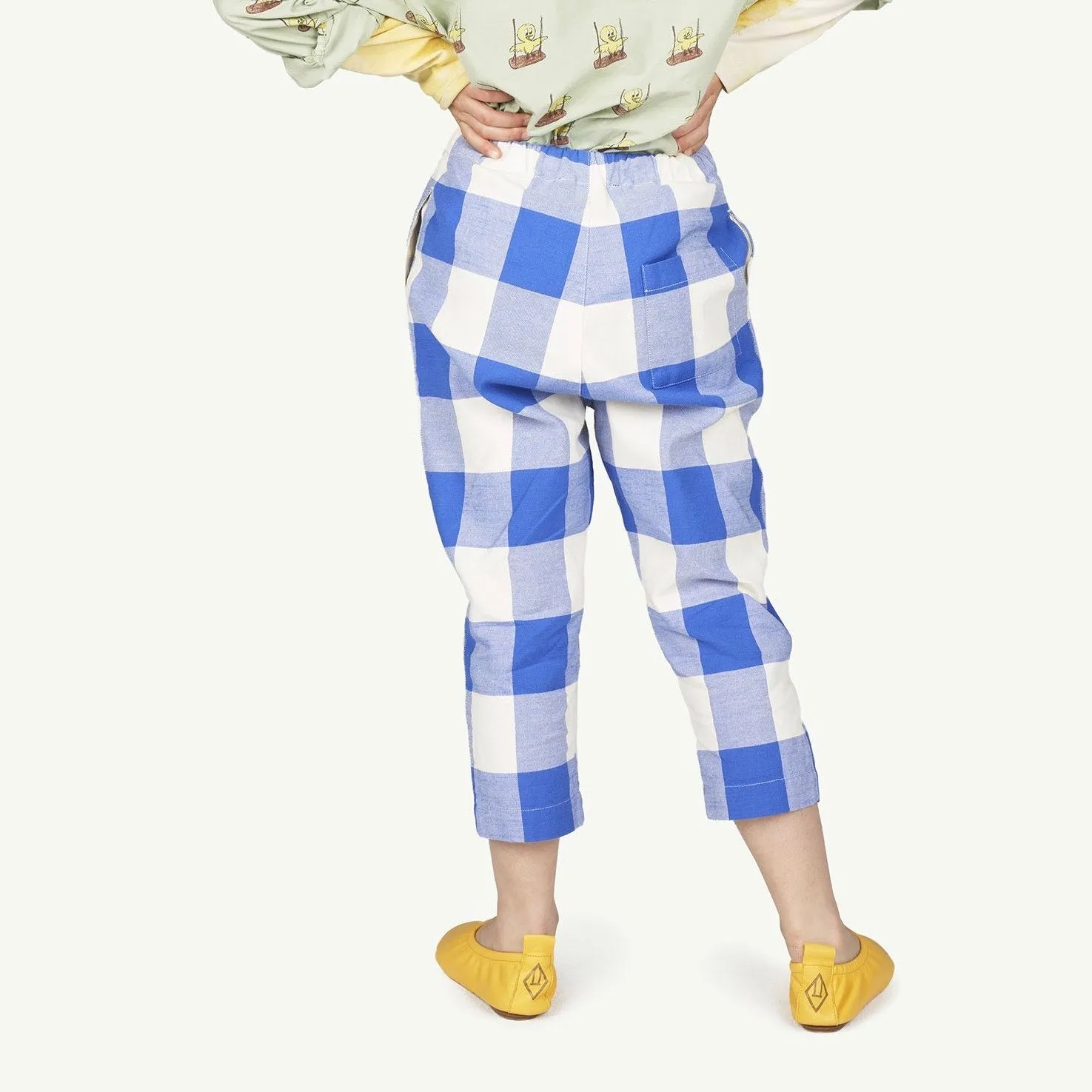 Blue Vichy Elephant Kids Trousers