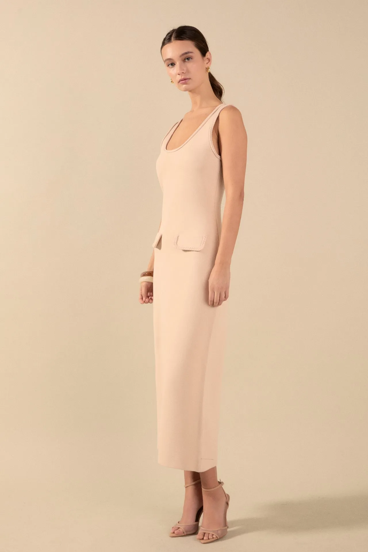 Braided Knit Maxi Dress
