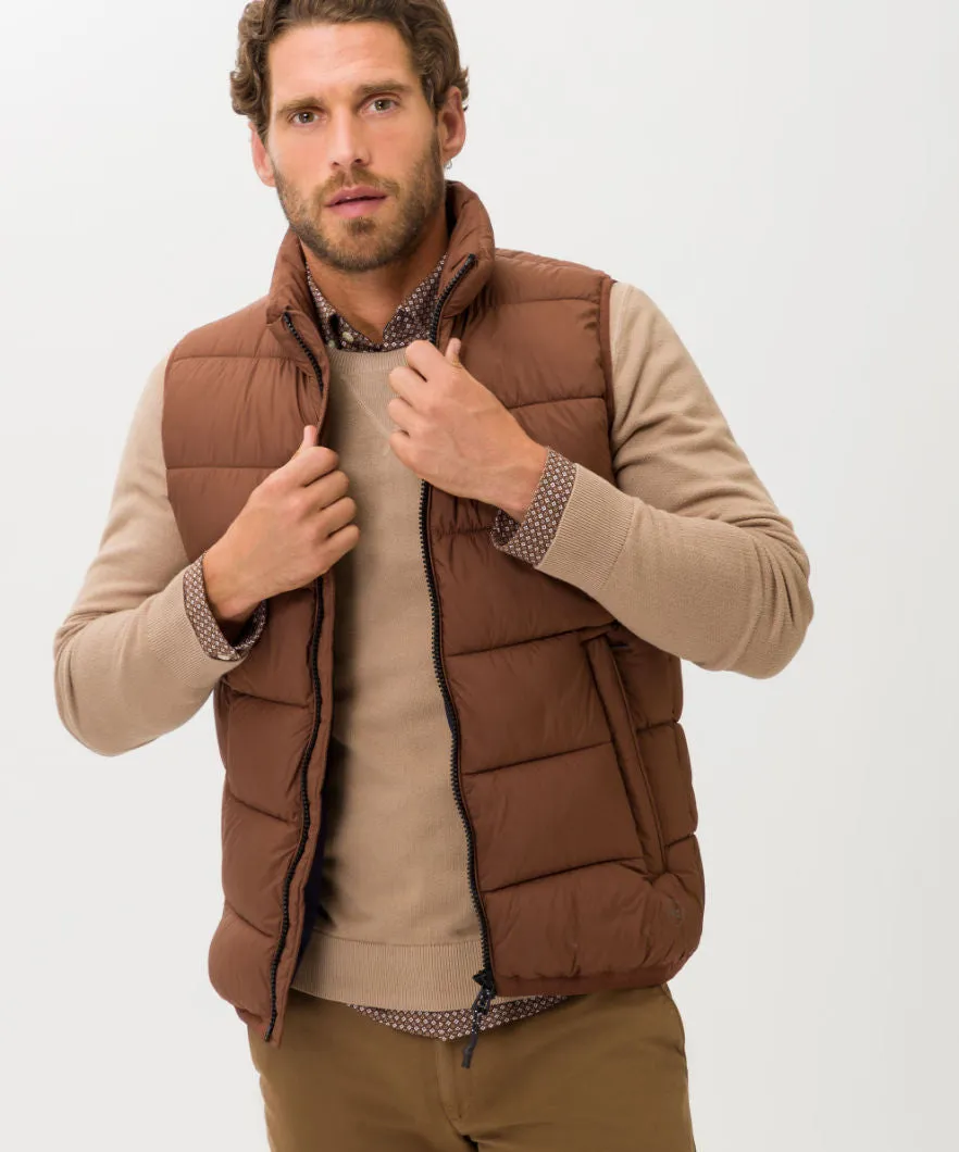 Brax Dante Zero Down Quilted Vest - Brandy Brown