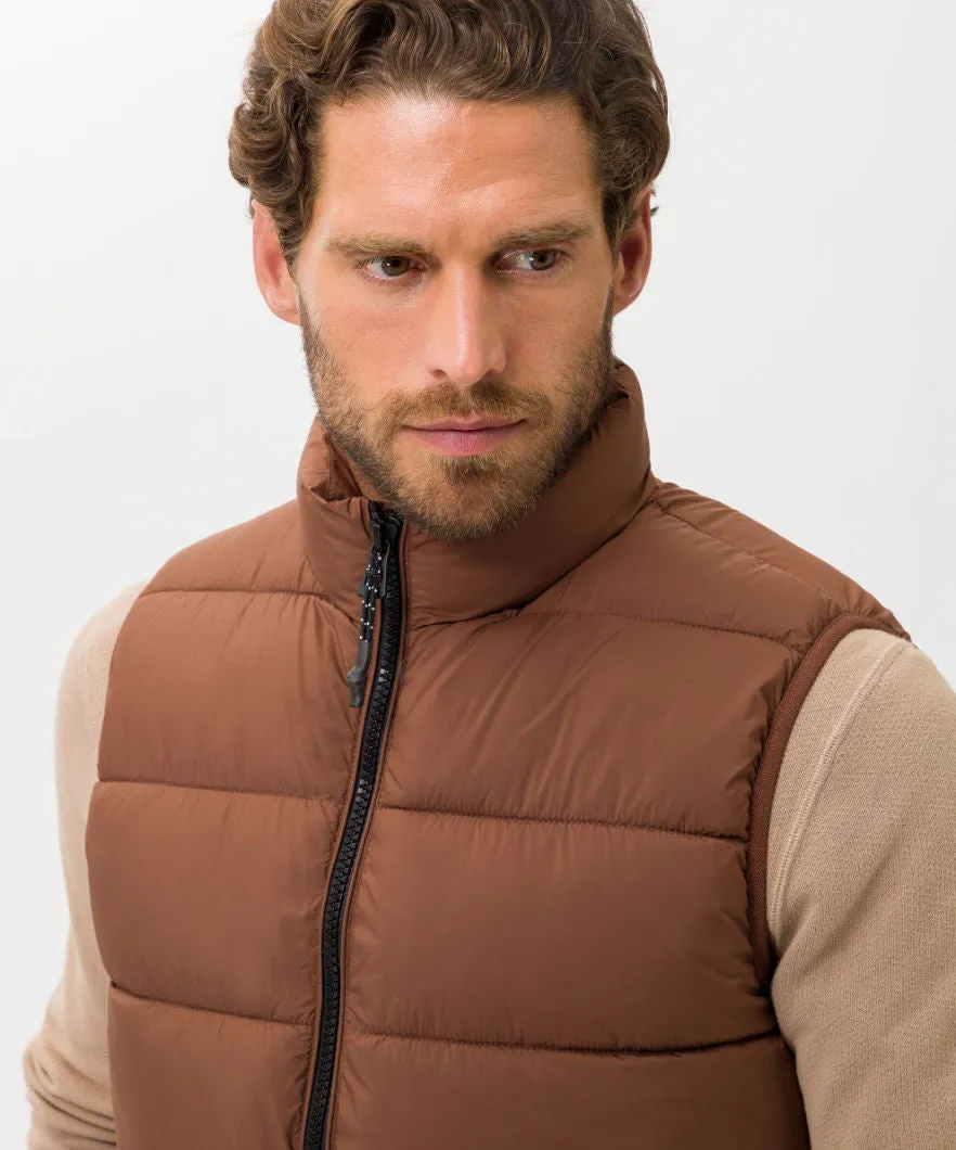 Brax Dante Zero Down Quilted Vest - Brandy Brown