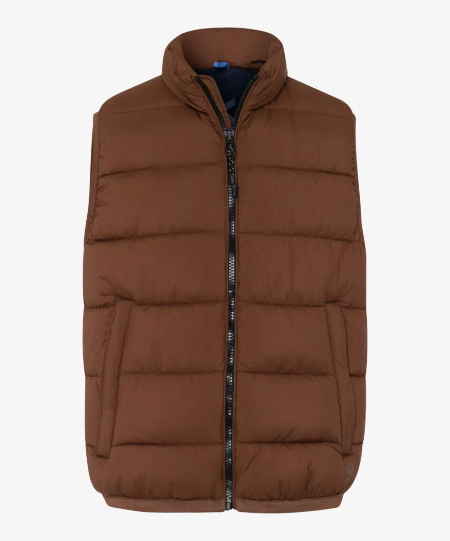 Brax Dante Zero Down Quilted Vest - Brandy Brown