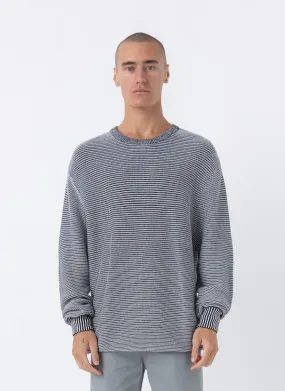 Breton Crew Knit Black Slub