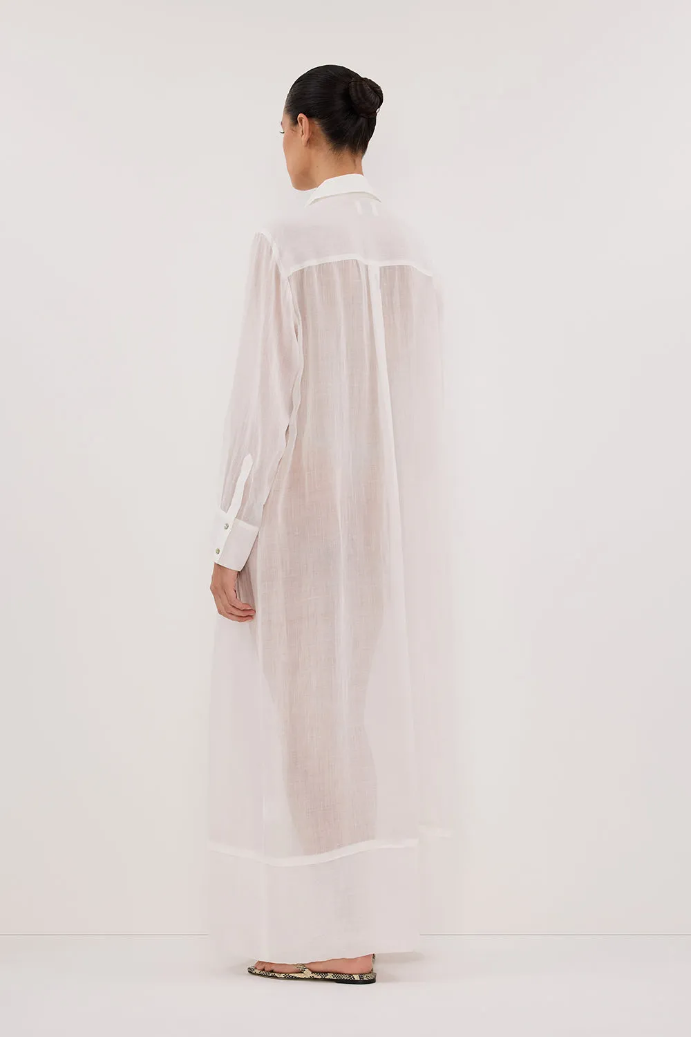CARMEL WHITE RAMIE SHIRT DRESS