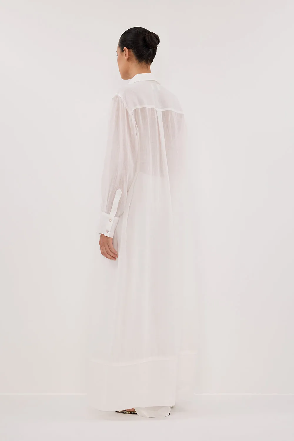 CARMEL WHITE RAMIE SHIRT DRESS