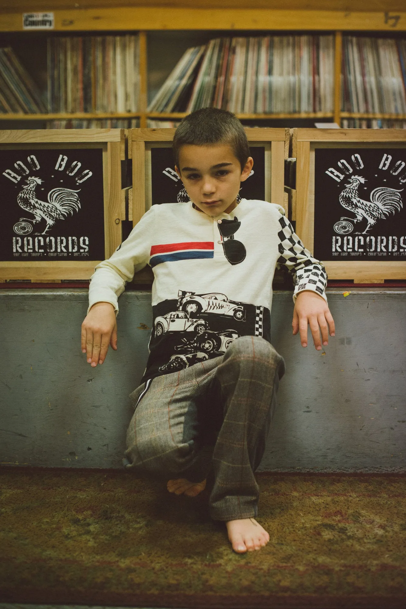 Checker Racers Henley Bodysuit by: Mini Shatsu