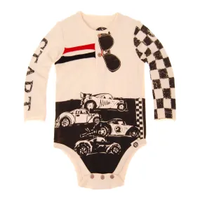 Checker Racers Henley Bodysuit by: Mini Shatsu