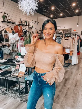 Chiffon Square Neck Polka Dot Blouse