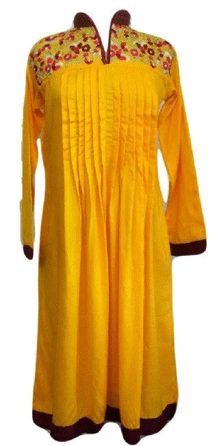 Chinese collared Floral embroidery Tunic top