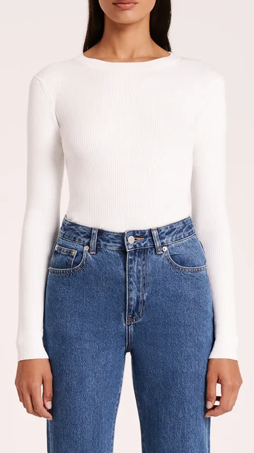 Classic LS Knit - White