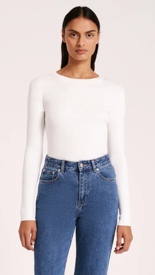 Classic LS Knit - White