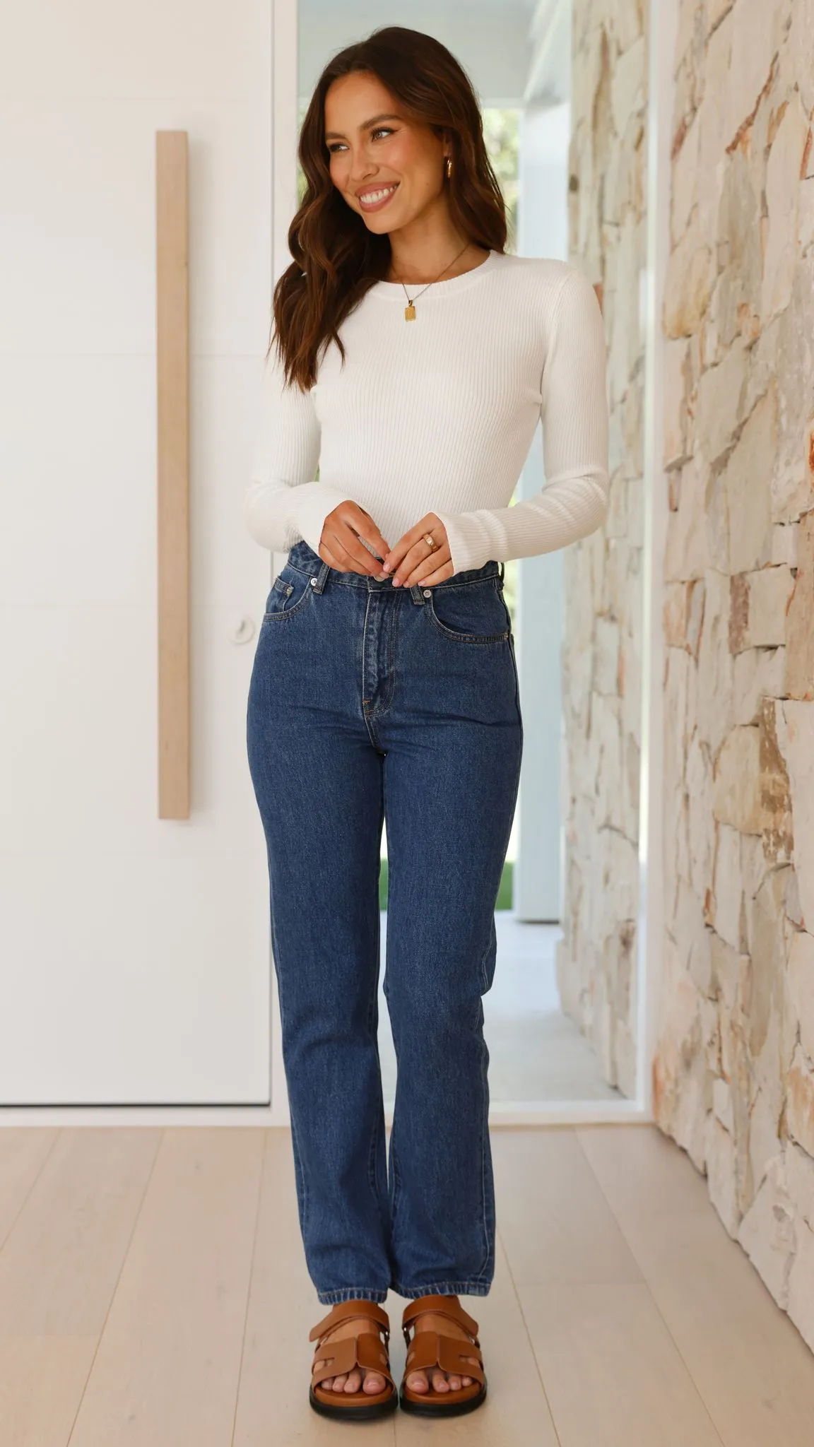 Classic LS Knit - White