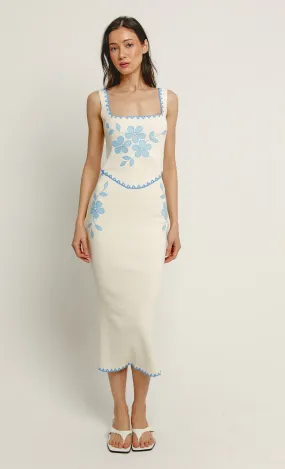 Cream Knitted Midi Dress