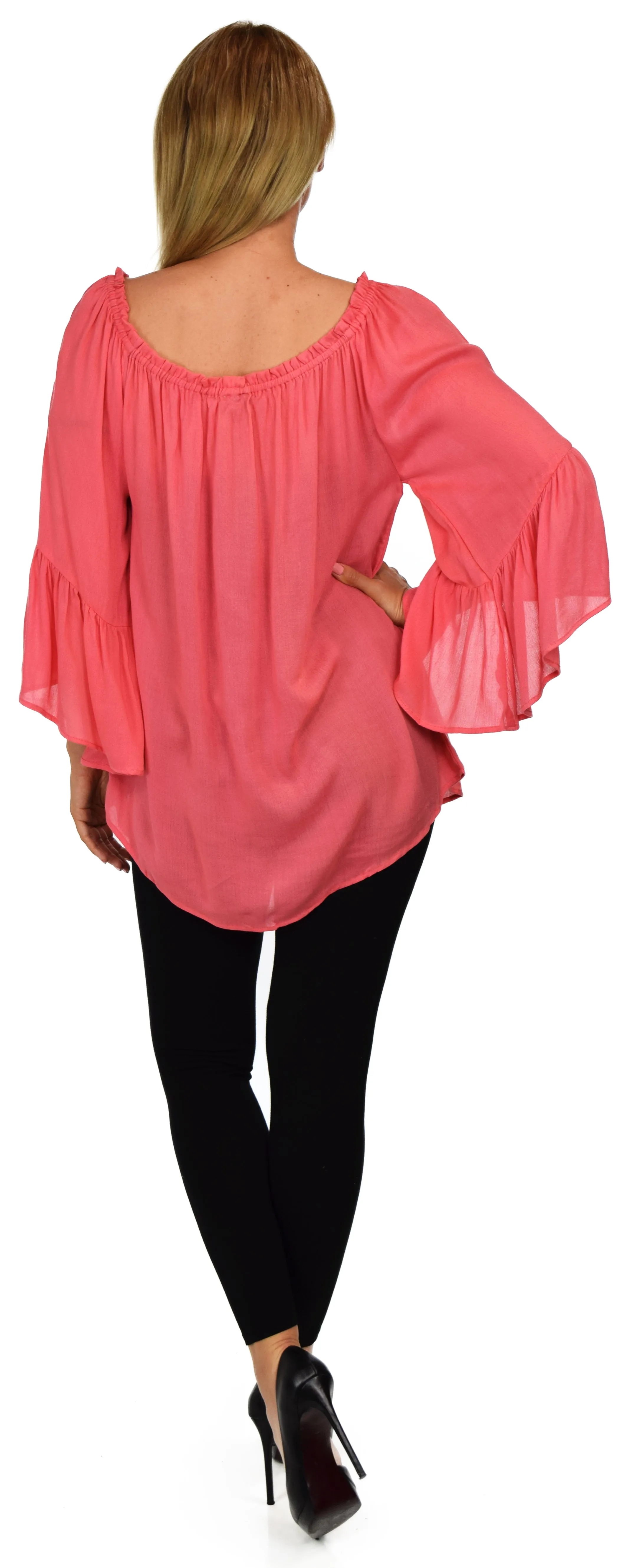 Dare2bstylish On-Off Shoulder Blouse, Peasant blouse, Ruffle Sleeve Blouse, Asymmetrical Blouse. M to 2XL